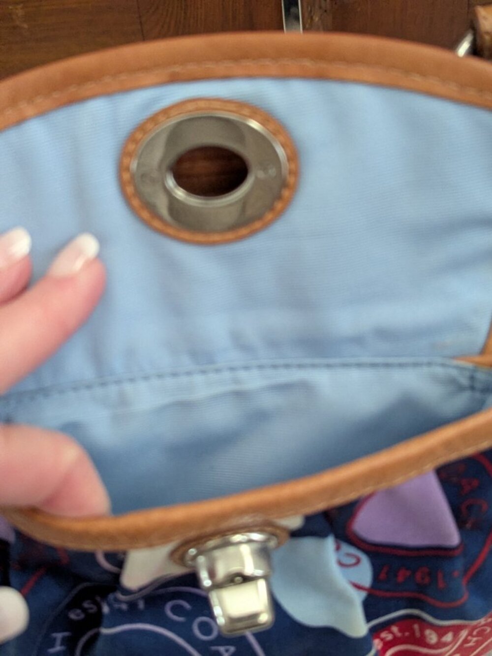 Coach Polka Dot Leah Small Tote - Picture 9 of 13